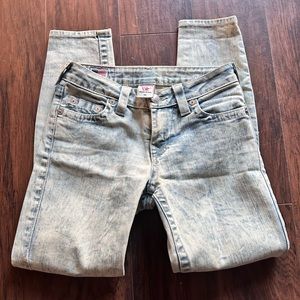 25” skinny cropped True Religion jeans